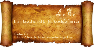 Lintscheidt Nikodémia névjegykártya